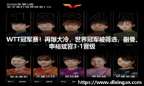 WTT冠军赛！再爆大冷，世界冠军被筛选，蒯曼、申裕斌皆3-1晋级